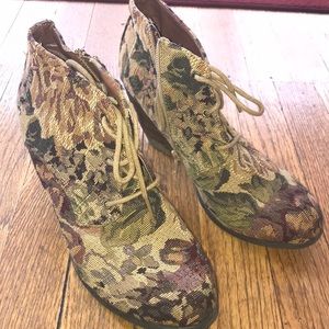 Heeled Floral Booties
